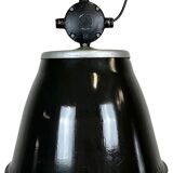Industrial Black Enamel Factory Pendant Lamp, 1960s