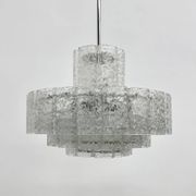 Mid-century design Doria Leuchten glass chandelier, 1970s