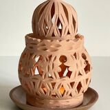 Handmade terracotta tealight candle holder
