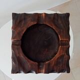 Vintage carved wooden pedestal ashtray