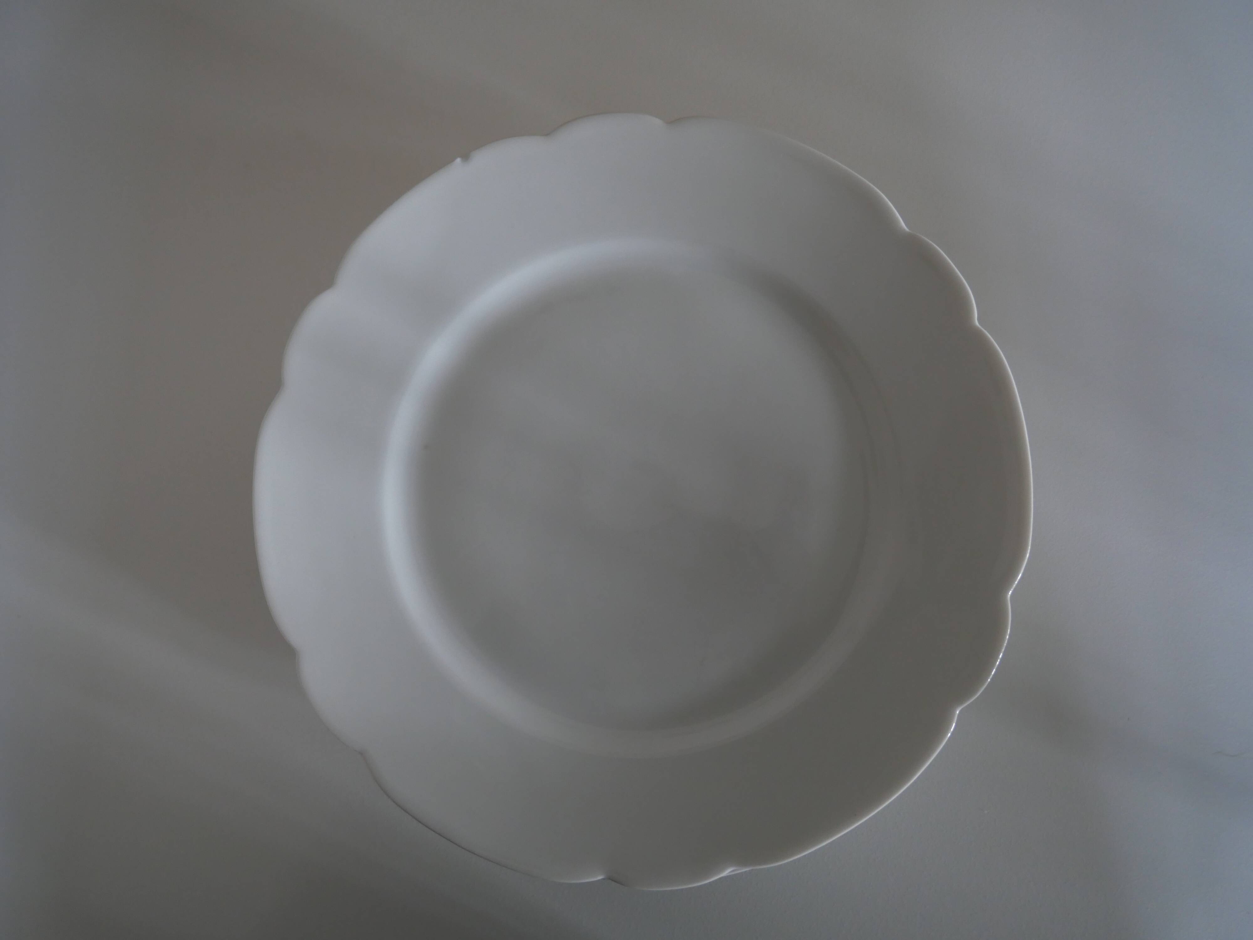5 flat plates Alfred Hache & C°-V- White Porcelain