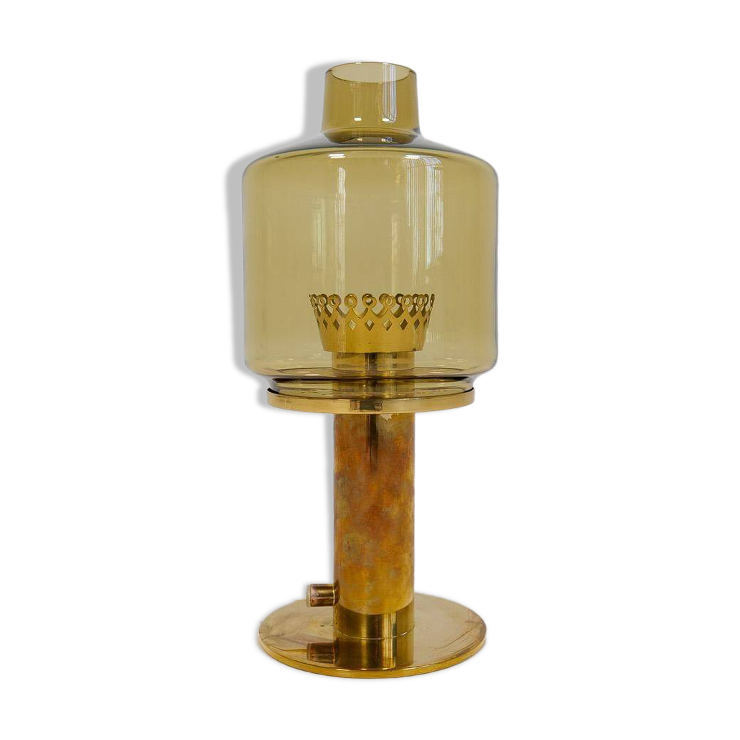Hans-Agne Jakobsson Table Lamp Model B-102 in brass and glass, 1960s, Sweden