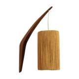 Scandinavian wall lamp wood and rope attributed to Ib Fabianssen