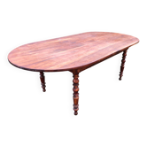 Antique cherry wood farmhouse table with rounded ends