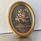 Painting of Flower arrangement in Oval Frame gilded wood measurements 29 cm x 23 cm CONVEX glass