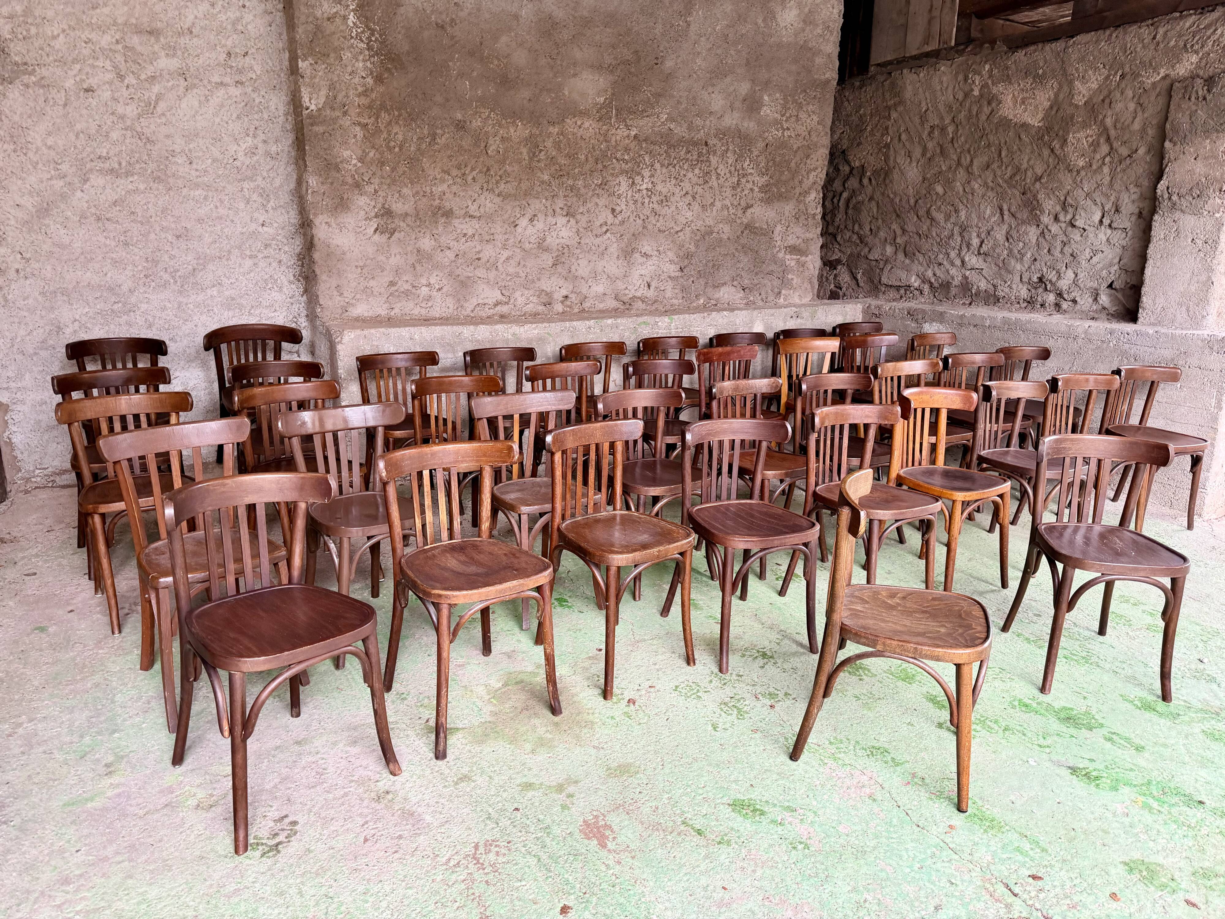 Set of 45 vintage bistro chairs