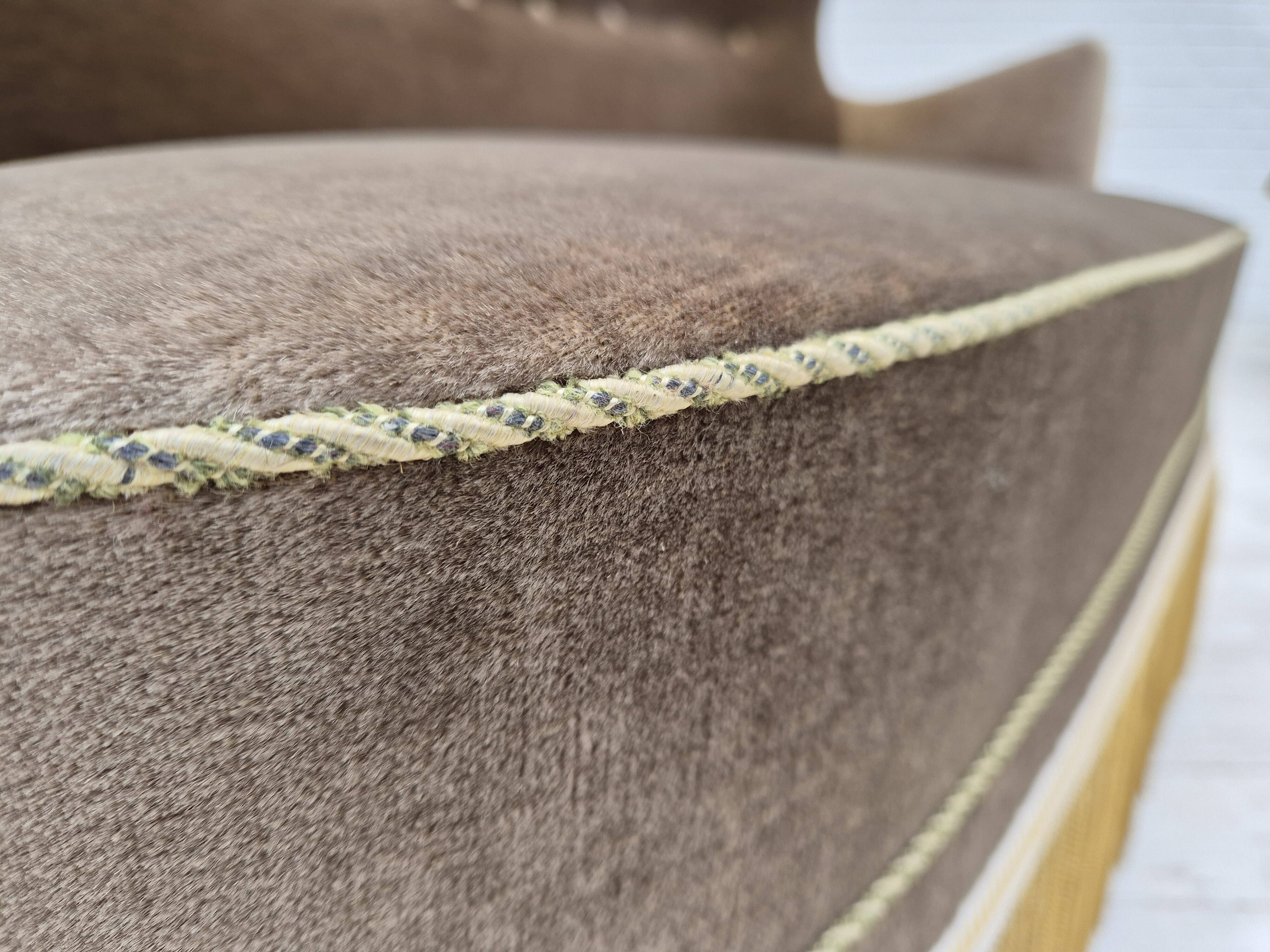 1960s, Danish 2-seater sofa, green furniture velour, original condition.