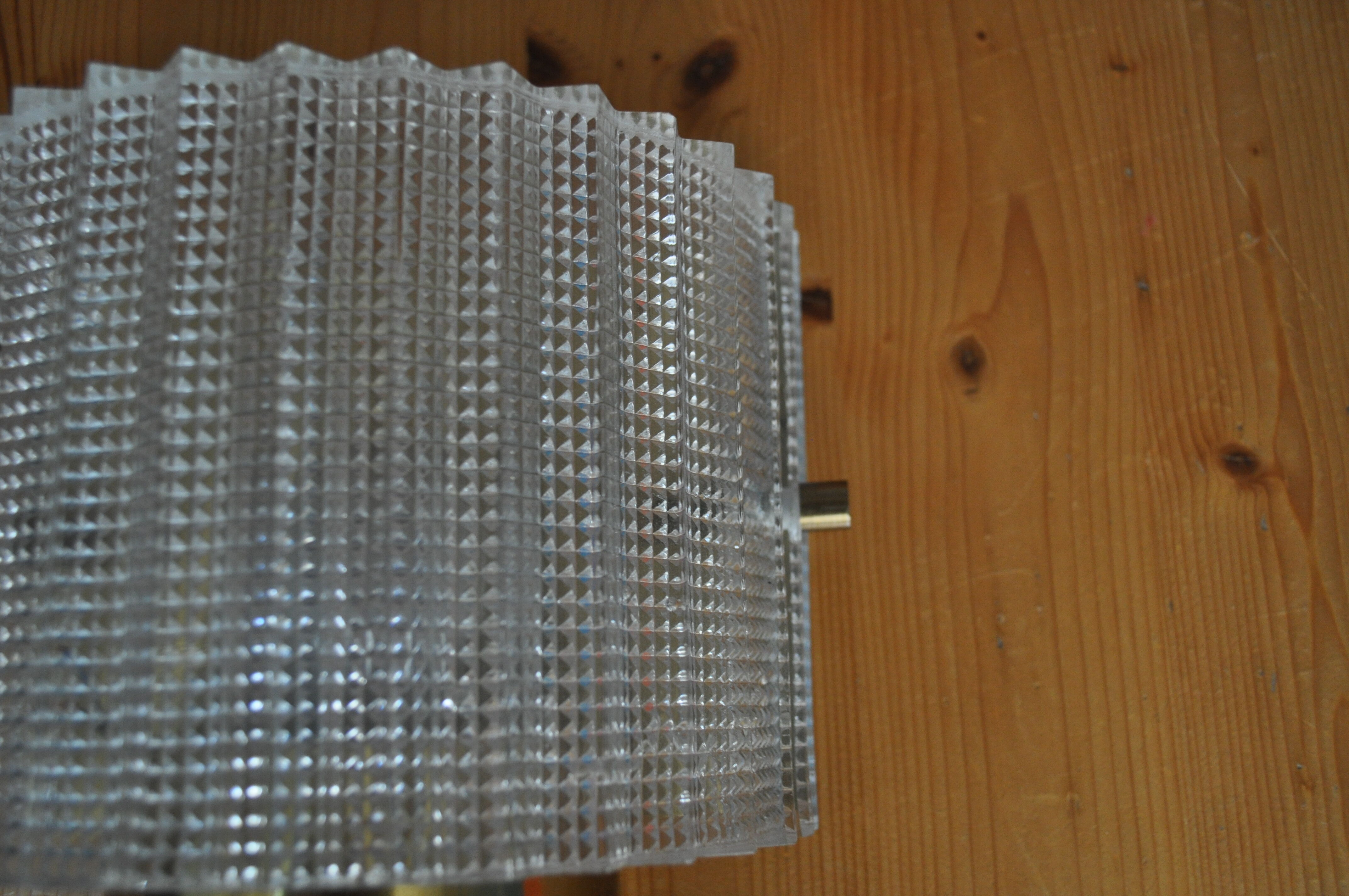 Scandinavian wall lamp, glass and brass, Carl Fagerlund, Sweden, 1965