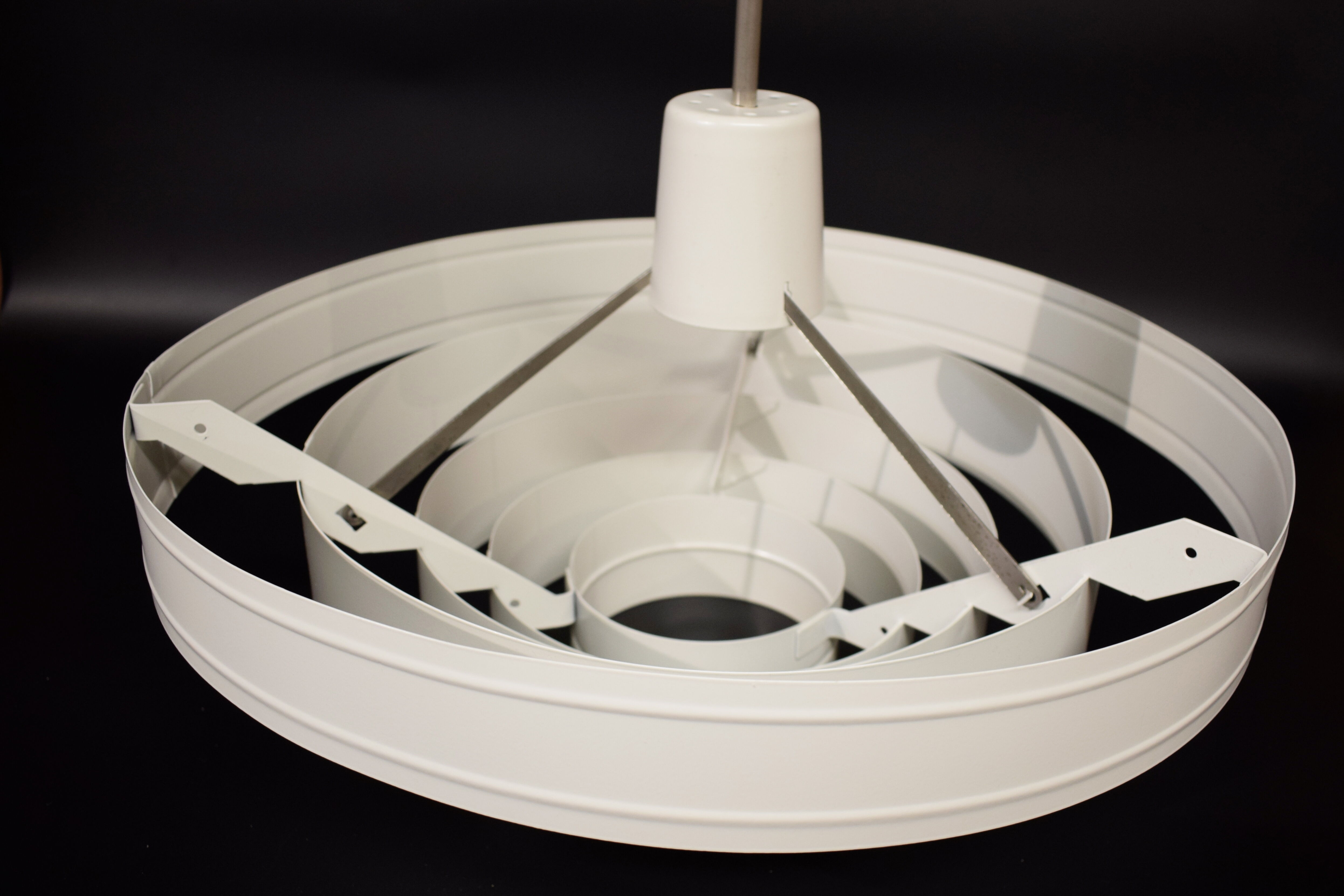 Satin white lacquered metal hanging from the 1960s