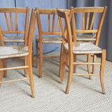 Series of 5 old mulched chairs