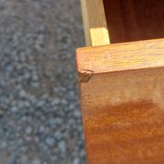 Desk of the 60s in mahogany base metal tubes 2 drawers