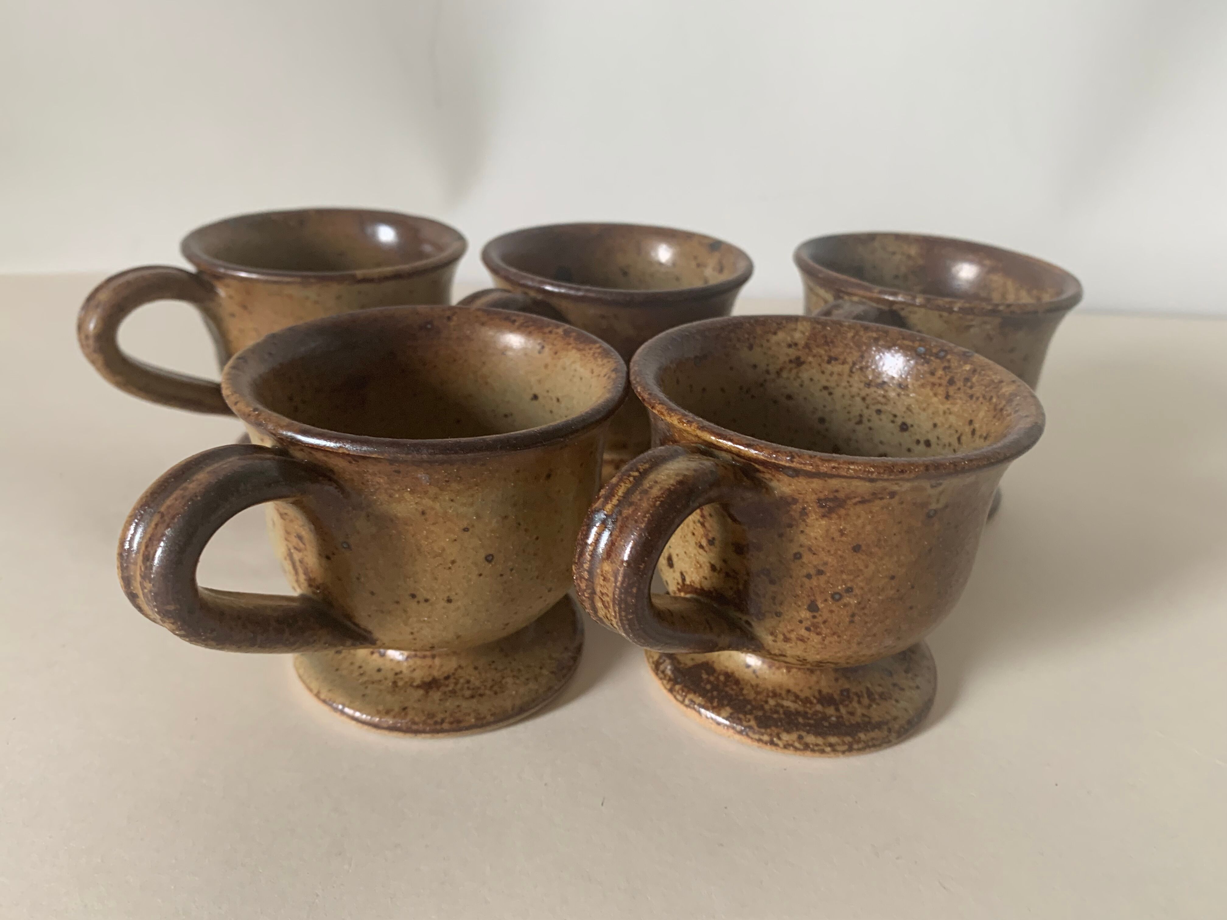 5 stoneware cups