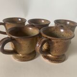 5 stoneware cups