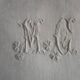 6 large antique damask napkins, monogrammed