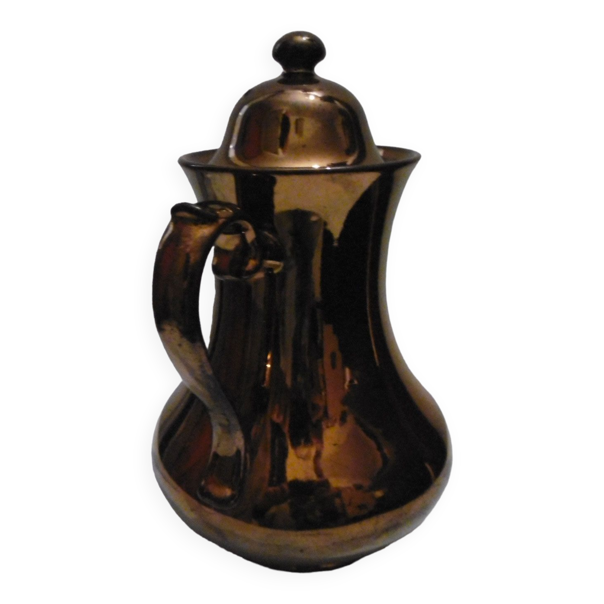 Jersey earthenware teapot - bronze color
