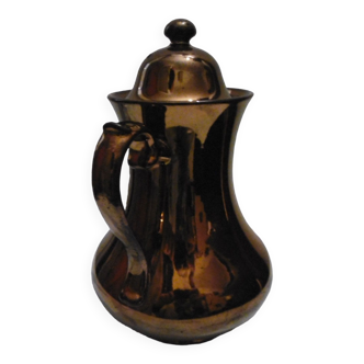 Jersey earthenware teapot - bronze color