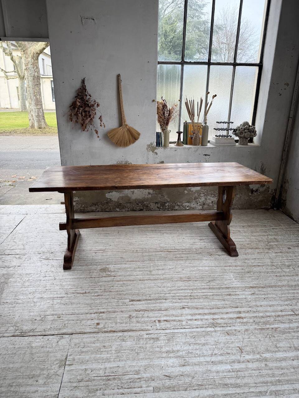 Monastery-style farmhouse table, pine, 210cm