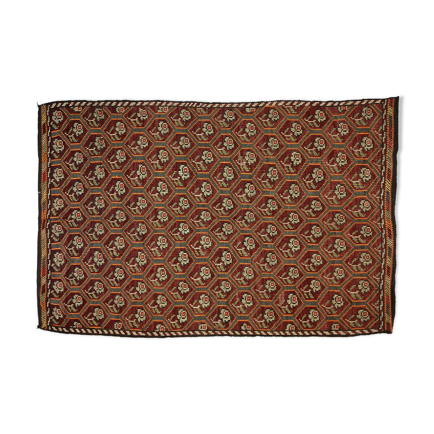 Anatolian handmade kilim rug 290 cm x 183 cm