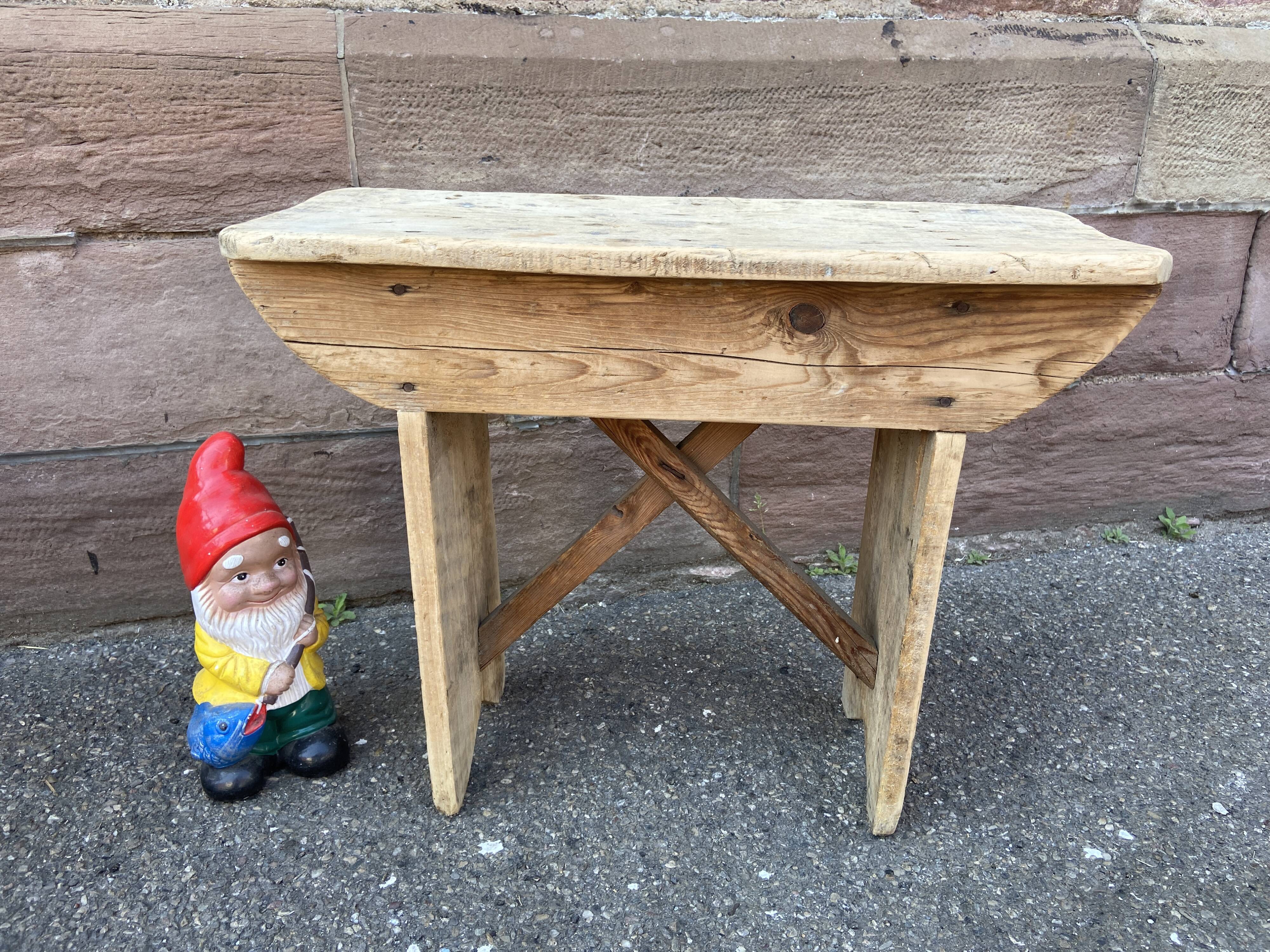 Farmhouse bench made of natural fir 1930s