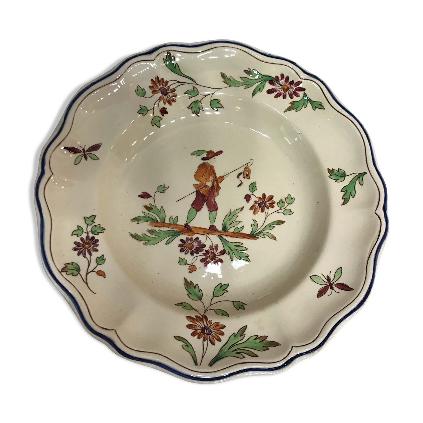Lot de 9 assiettes Longchamp Moustiers