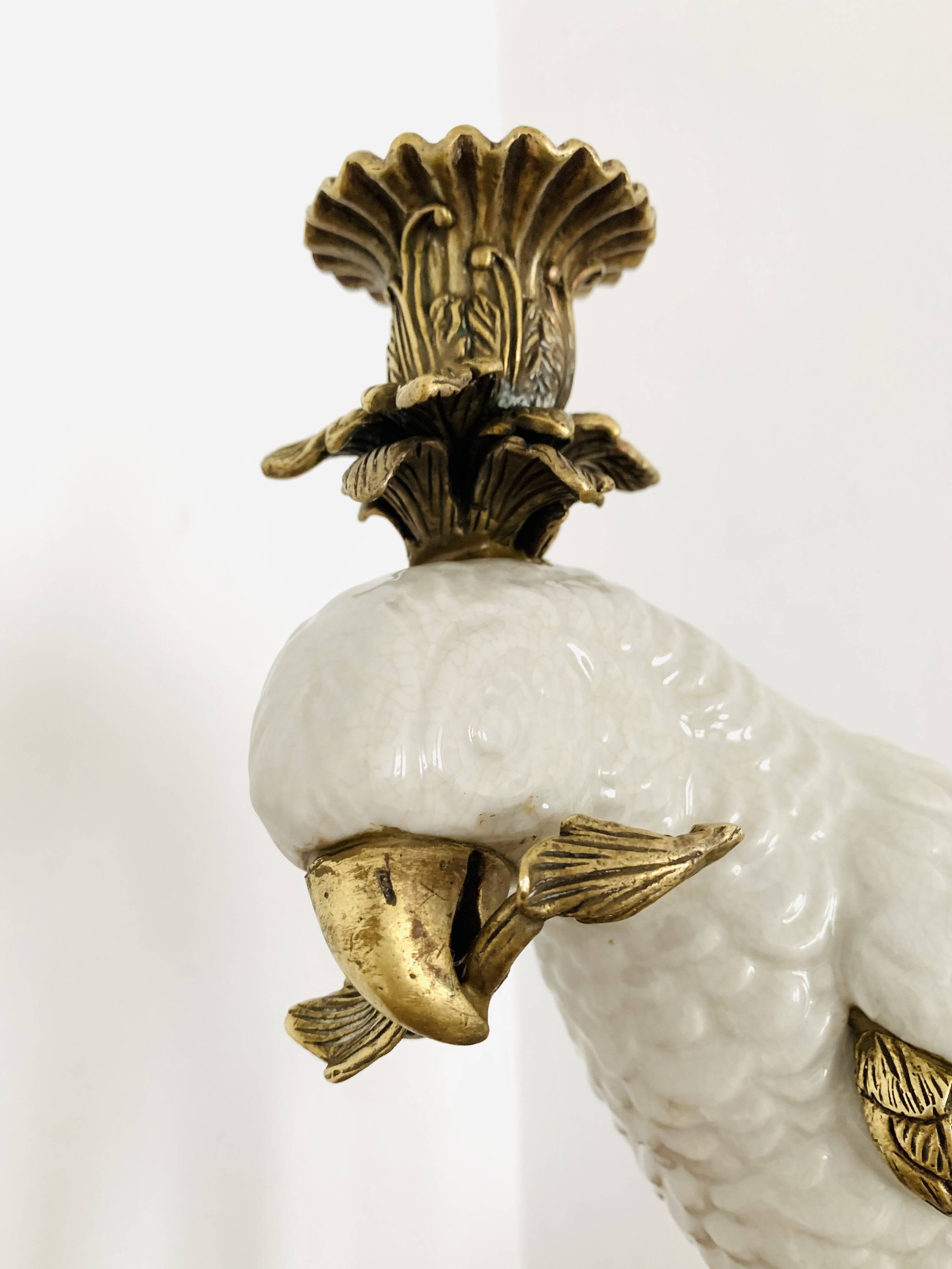 Bougeoir perroquet en céramique
