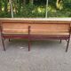 Grand banc d'école vintage 170 cm de 3/4 places en bois brut poncé métal 19