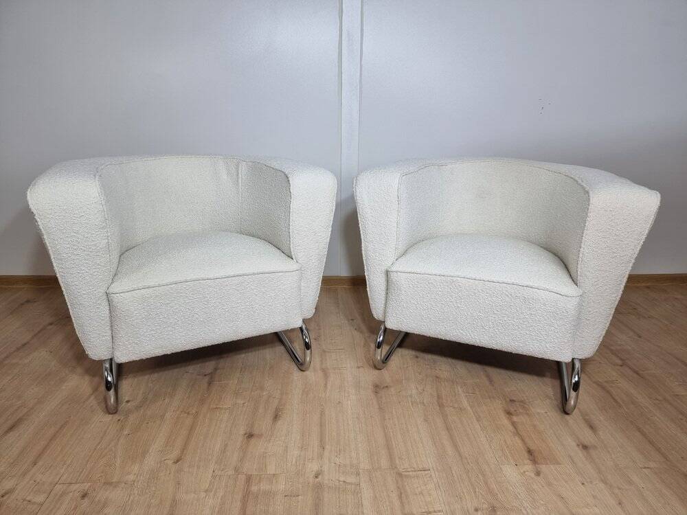 Fauteuils Chromés par Jindrich Halabala, Set de 2