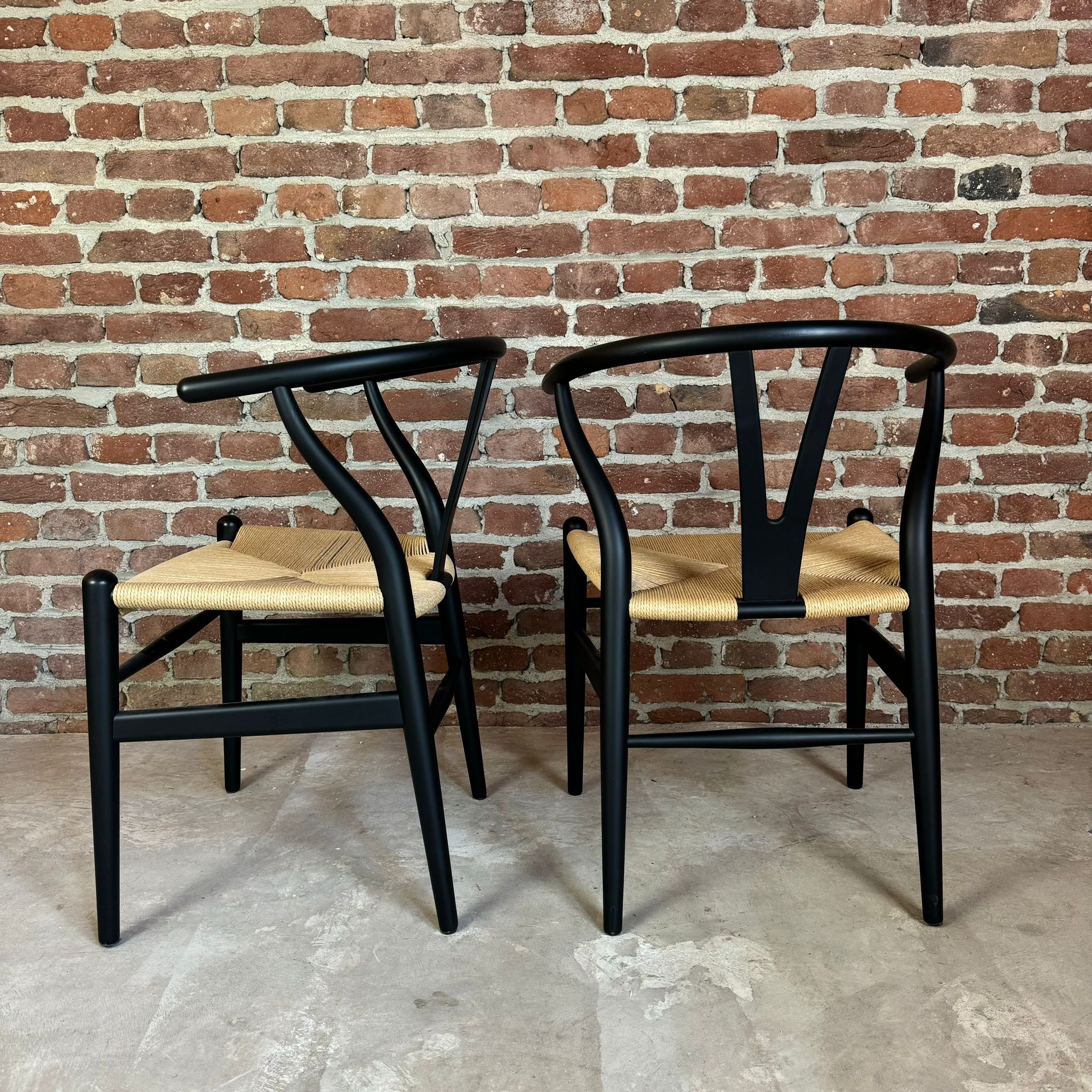 Set of four CH24 Hans J. Wegner for Carl Hansen, Wishbone chairs. Denmark 1960
