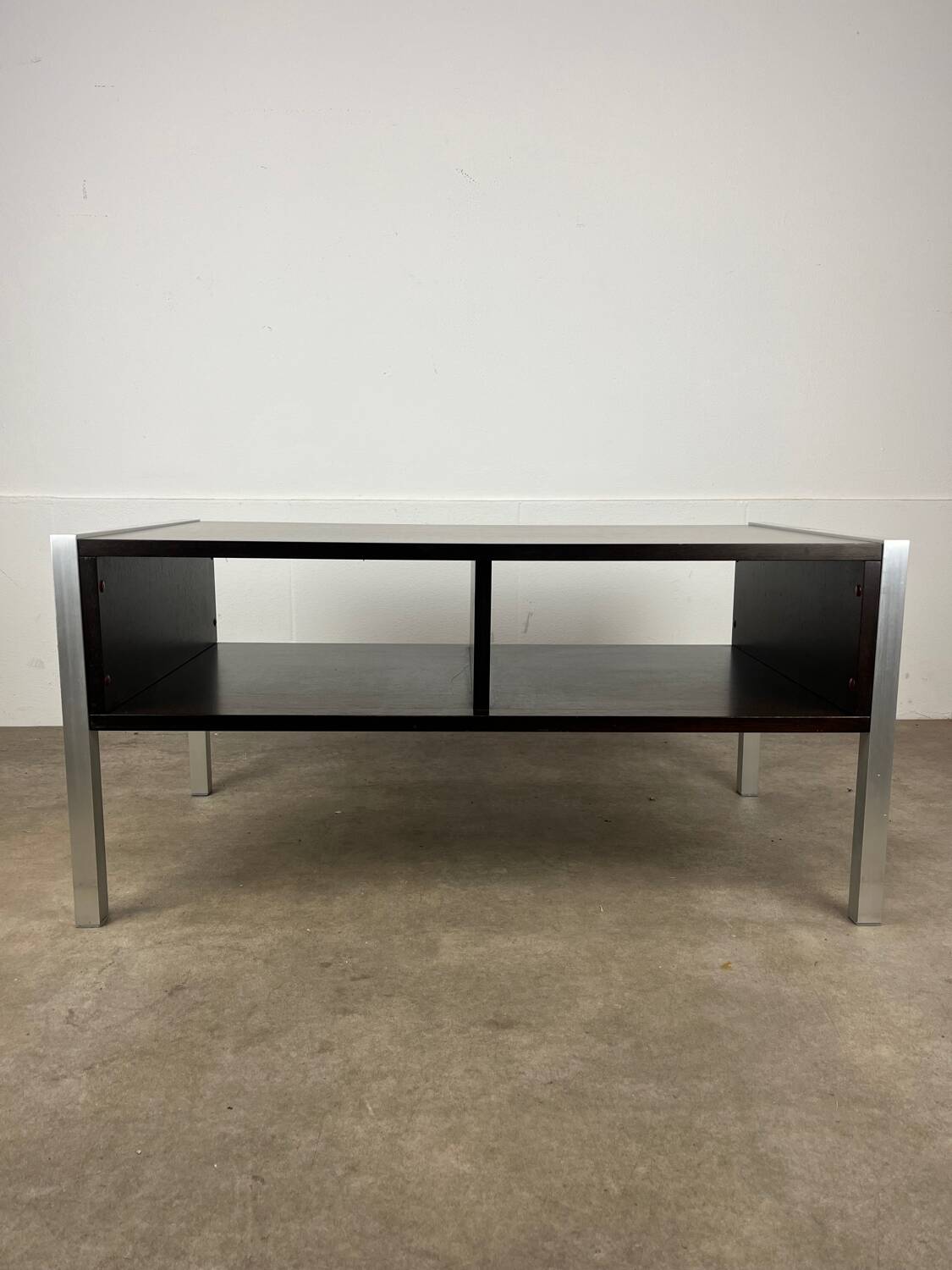 1970s coffee table in teak and aluminium
