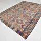 7x10 Green & Blue Geometric Pattern Kilim Rug, 222x303Cm