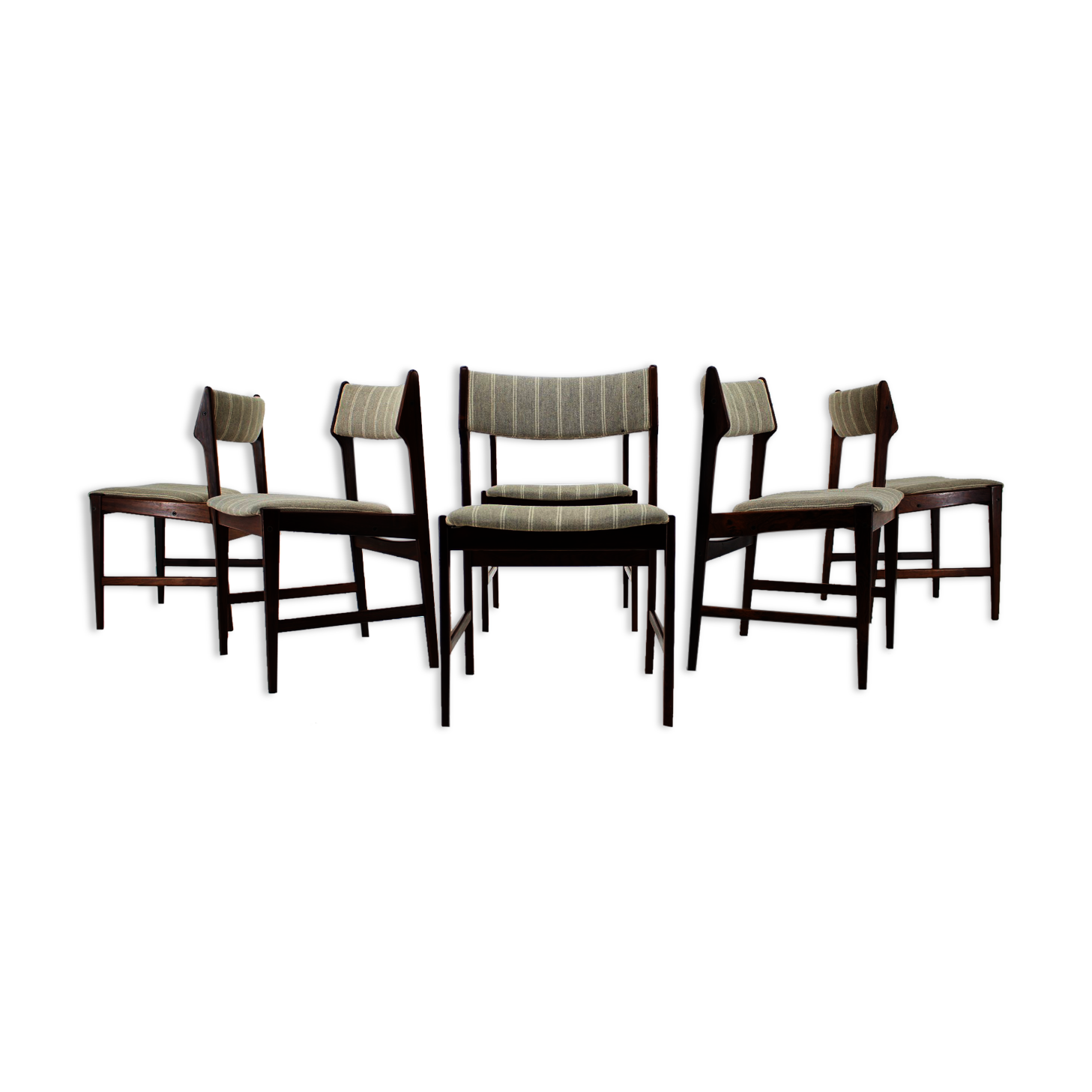 1960s Set of 6 Erich Buch Solid Palisander Dining Chairs,Denmark