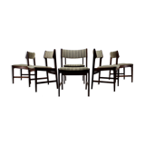 1960s Set of 6 Erich Buch Solid Palisander Dining Chairs,Denmark