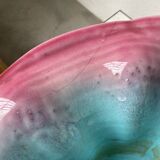 Plat céramique bleu et rose