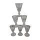 Set of 6 glasses of bar effect trompe l'oeil 30s