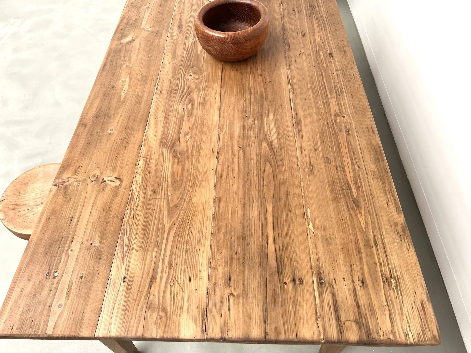 1950s farmhouse table, oak and pine