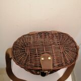 Wicker wine bottle holder basket