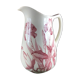 Pitcher jug or white broc decorated with pink flowers magnolia shabby chic