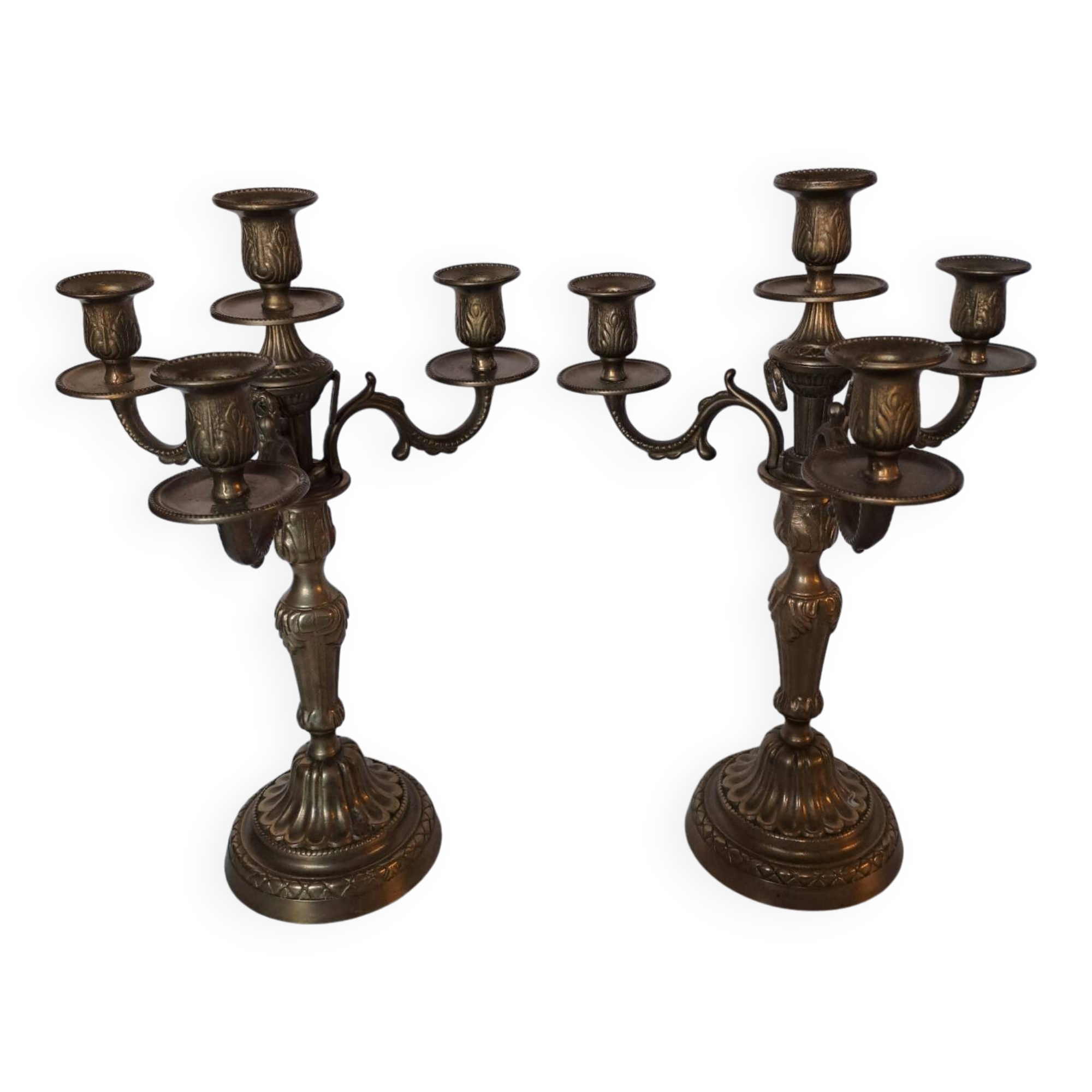 Pair of bronze candlesticks