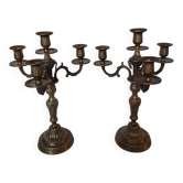 Pair of bronze candlesticks