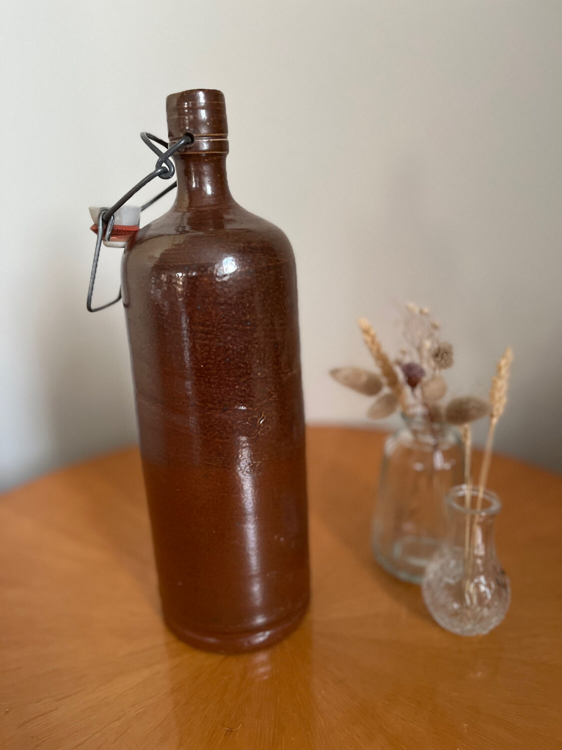 Vintage stoneware and porcelain bottle