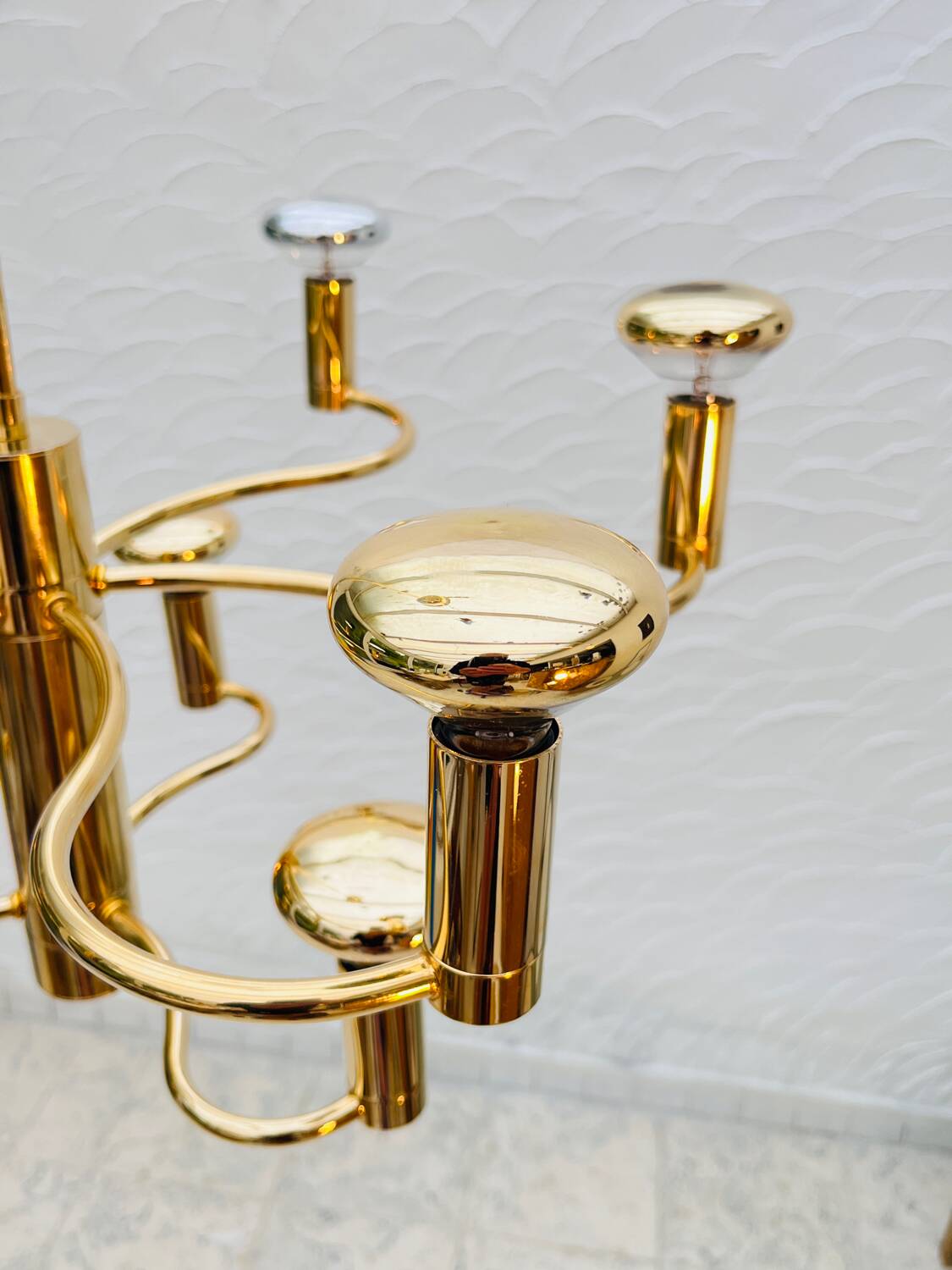 Massive brass chandelier