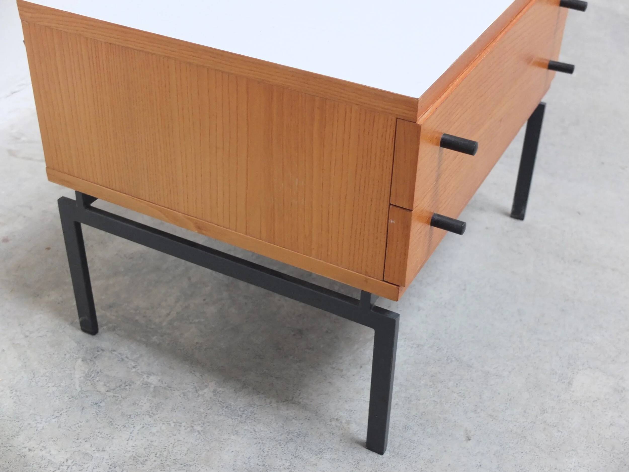 Modernist side table with drawers by Herbert Hirche for Holzäpfel, 1950s