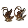 Pair of silver-plated napkin holder swans