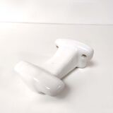 Coat rack hook in white art deco porcelain