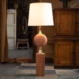 Barbier floor lamp in red travertine