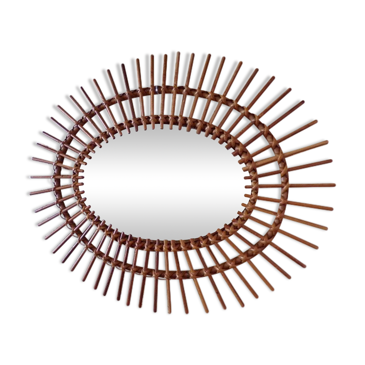 Rattan mirror