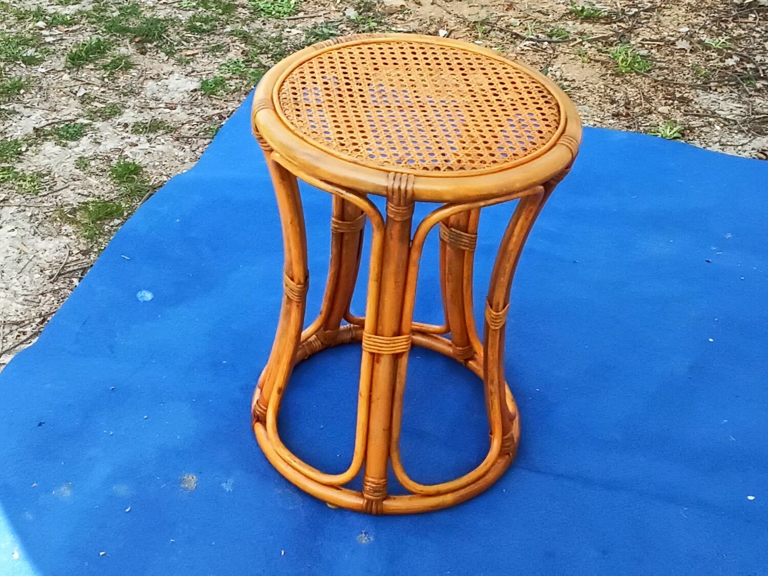 Vintage bamboo stool