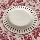 Dish in fine old earthenware, braided and openwork
