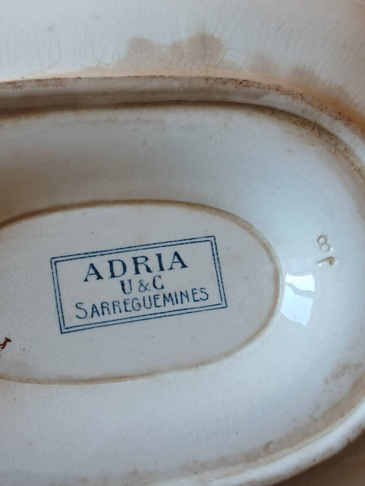 Sauceboat ironstone 1900 - Sarreguemines earthenware Adria series