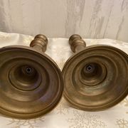 Pair of brass candle holders